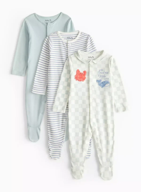 Babytu 3 pack sleepsuits