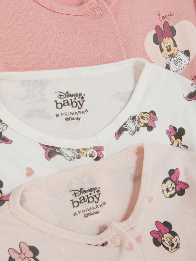 991136919306_03 3pk Disney’s Minnie Mouse Popper Sleepsuits - Image 2