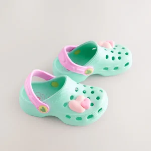 Turquoise Blue Heart Character Clogs (7Eur 24)