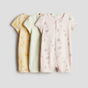 3-pack cotton sleepsuits
