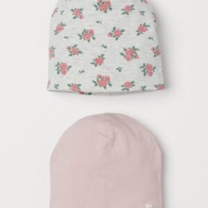 H&M 2 pack floral caps (4-6m)