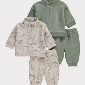 fleece half zip sweatshirt and joggers set 2 pack