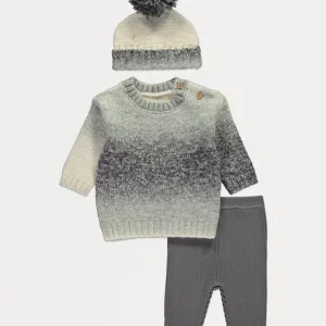 grey ombre knitted jumper and leggings with hat