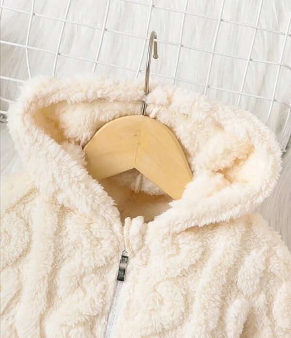 Shein baby white soft wool hooded jacket - Image 2