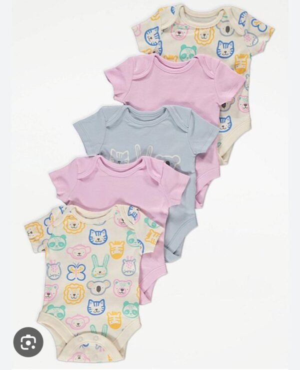 George bright animal short sleeves 5 bodysuits