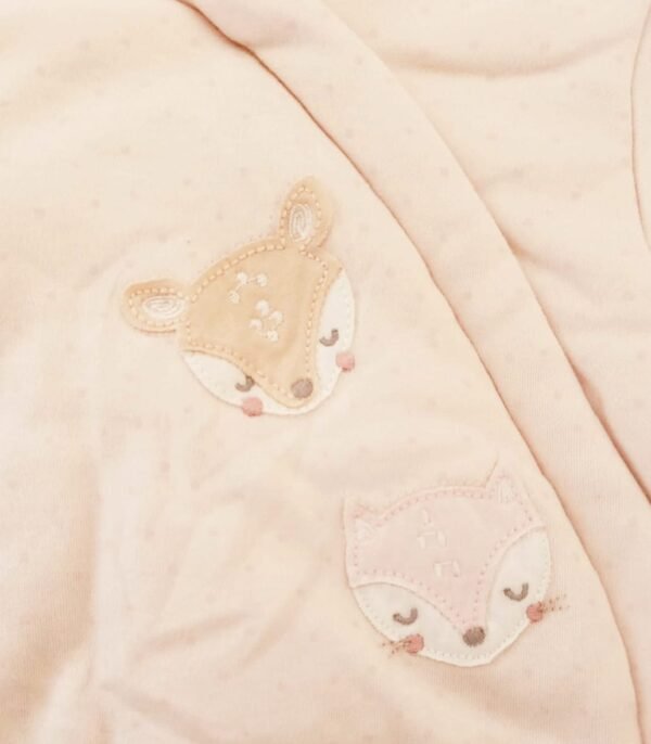 Mother care all-in-one baby fox print pramsuit in pink - Image 3