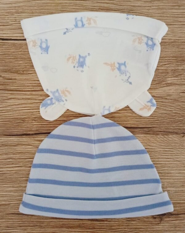 Mothercare baby 2-pair cute caps (1-3M)