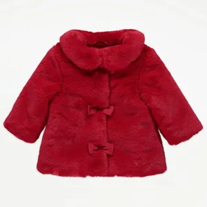 Red Faux Fur Coat