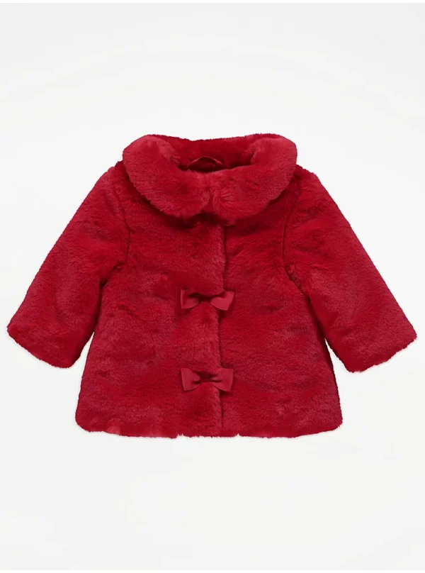 Red Faux Fur Coat