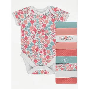 George Floral Short Sleeve Bodysuits 10 Pack