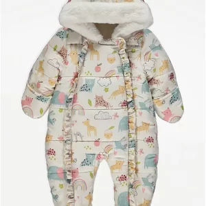 George Animal Print Cream Snowsuit