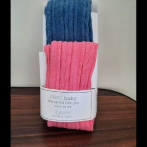 Next baby 2 pair of footless tights (3-6M)