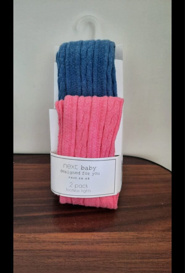 Next baby 2 pair of footless tights (3-6M)