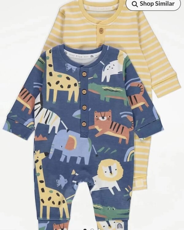 George set of 2 open feet rompers