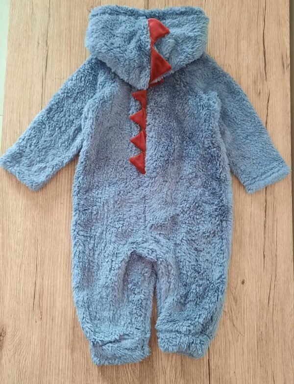Shein baby blue  fleece romper open feet
