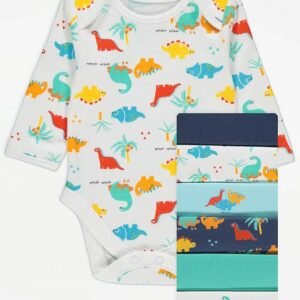 George baby 7 long sleeves dino bodysuits