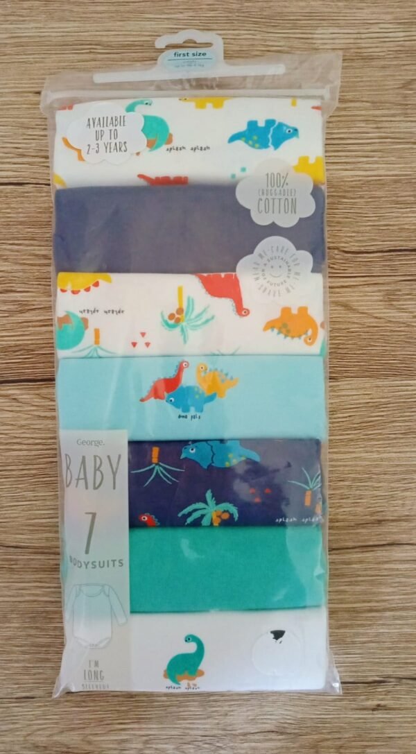 George baby 7 long sleeves dino bodysuits - Image 4