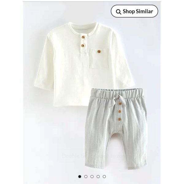 George baby 2 piece set in white & grey