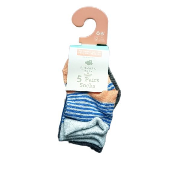 Primark baby cotton 5-pair  socks (0-6M)