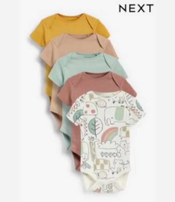 Next baby 5-piece multi-colour bodysuits