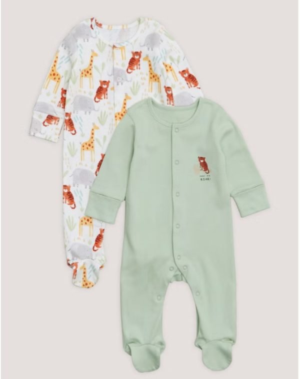 Matalan 2-pack cute sleepsuits