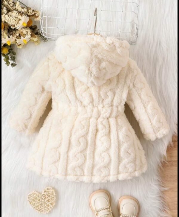 Shein baby white soft wool hooded jacket - Image 3