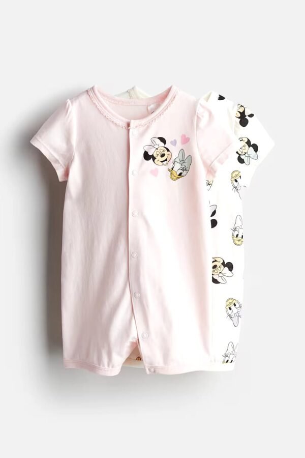 H&M baby 2 pack minnie mouse open feet rompers