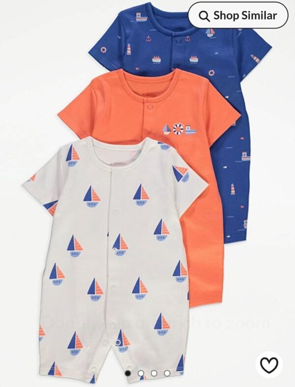 George assorted boat sleepsuits rompers set of 3