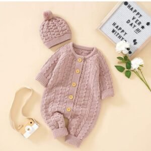 Shein baby 2-piece knitted outfit with cap