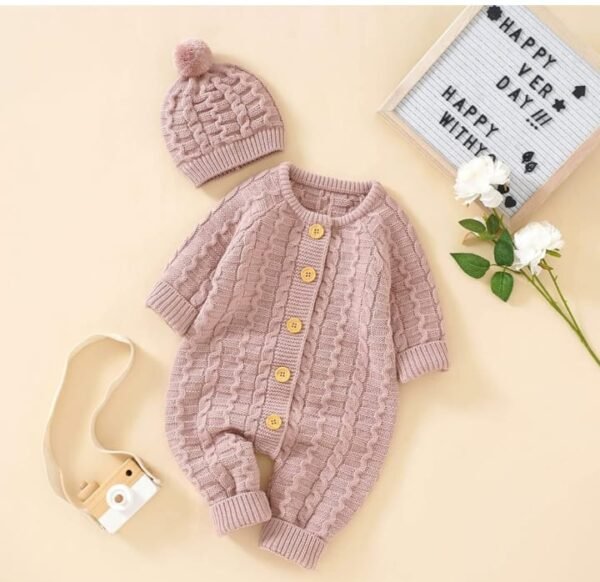 Shein baby 2-piece knitted outfit with cap