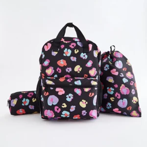 Bright Leopard Rucksack 3 Piece Set