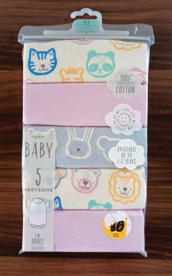 George bright animal short sleeves 5 bodysuits - Image 2