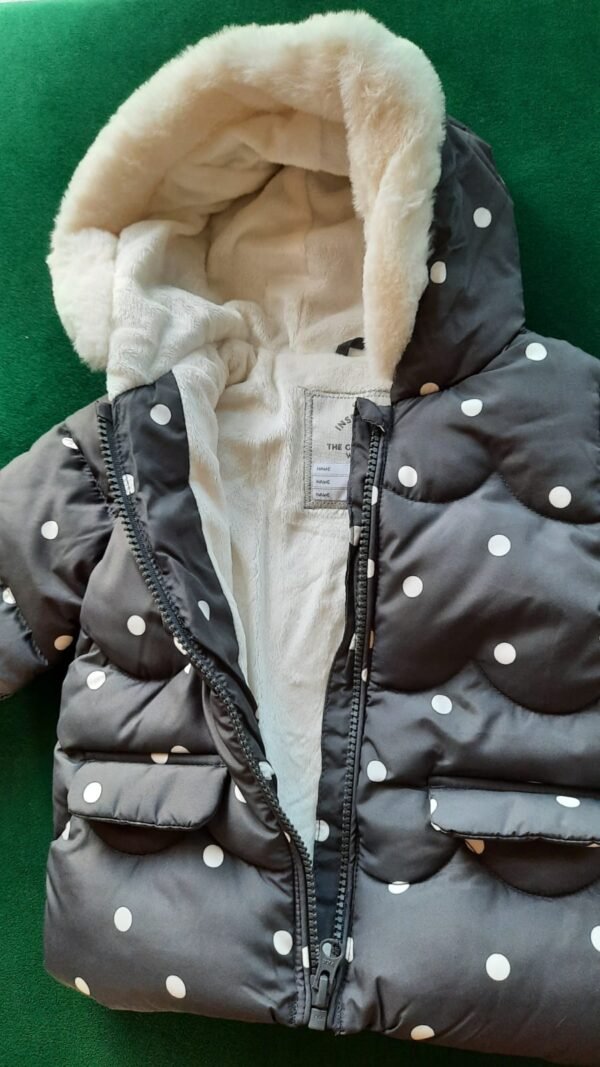 George Charcoal Grey Spotty Padded Coat - Image 3