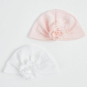 George pointelle flower turban hats 2 pack