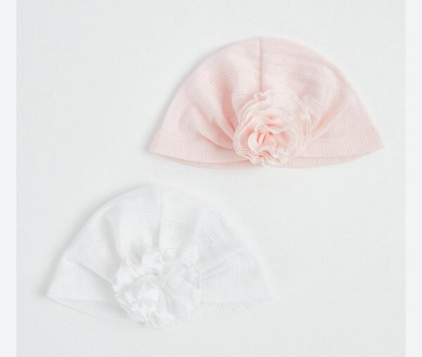 George flower turban hats 2 pack (0-3m)