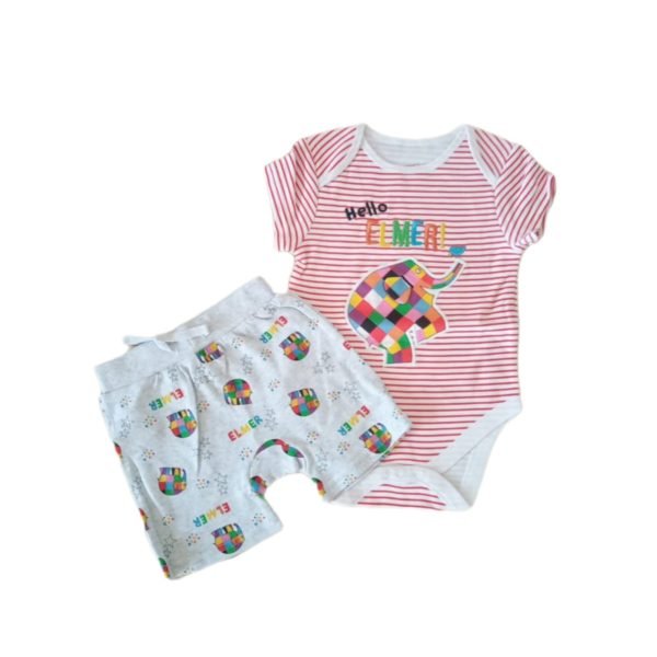 Primark baby elmer bodysuit 2-piece outfit