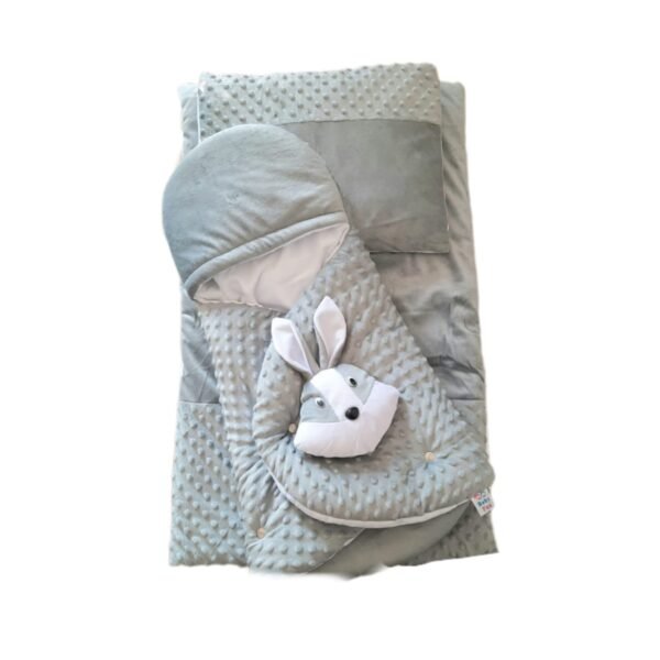 Baby rabbit bedding 4-piece set (Mattress , Head Rest Pillow, Blanket & Sleeping Bag)