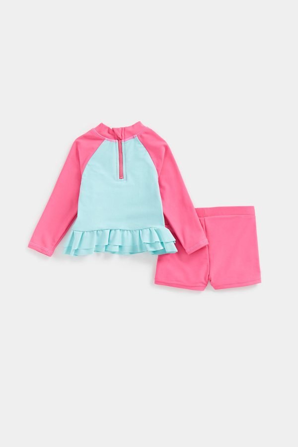Mother care baby pink colour swim 2-piece set (9-12M) - Image 2